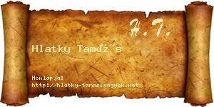Hlatky Tamás névjegykártya